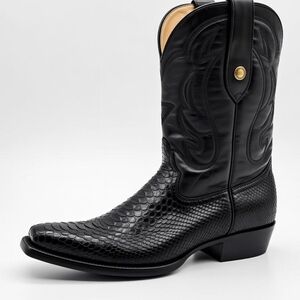 Elegant Black Western Cowboy Boots